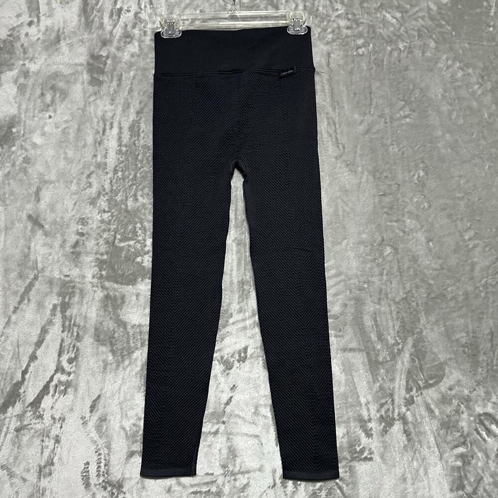 NWT Calvin Klein Sport Performance Leggings Womens Size M Black Textured Stretch - Picture 9 of 13